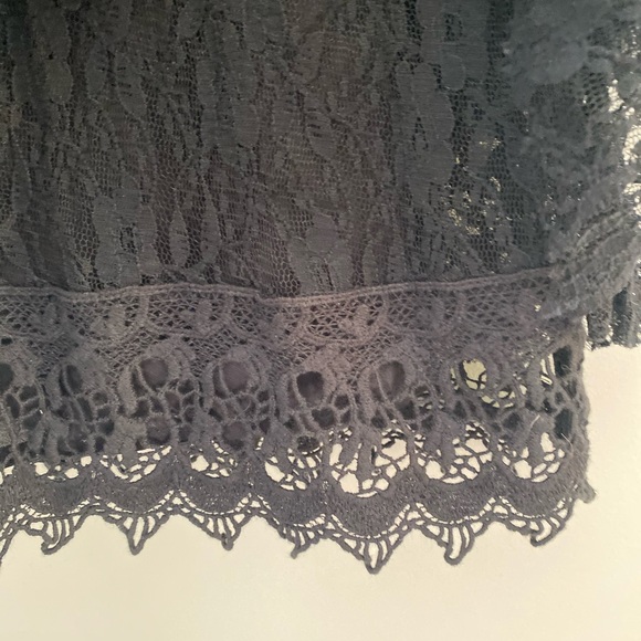 Free People Black Two-tiered Dress Lace embroidery - Picture 10 of 15